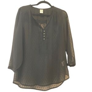 Bila Sheer Black Blouse Size Medium